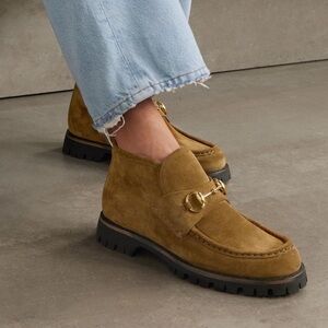 Gucci Sylke Suede Ankle Boot with Horsebit